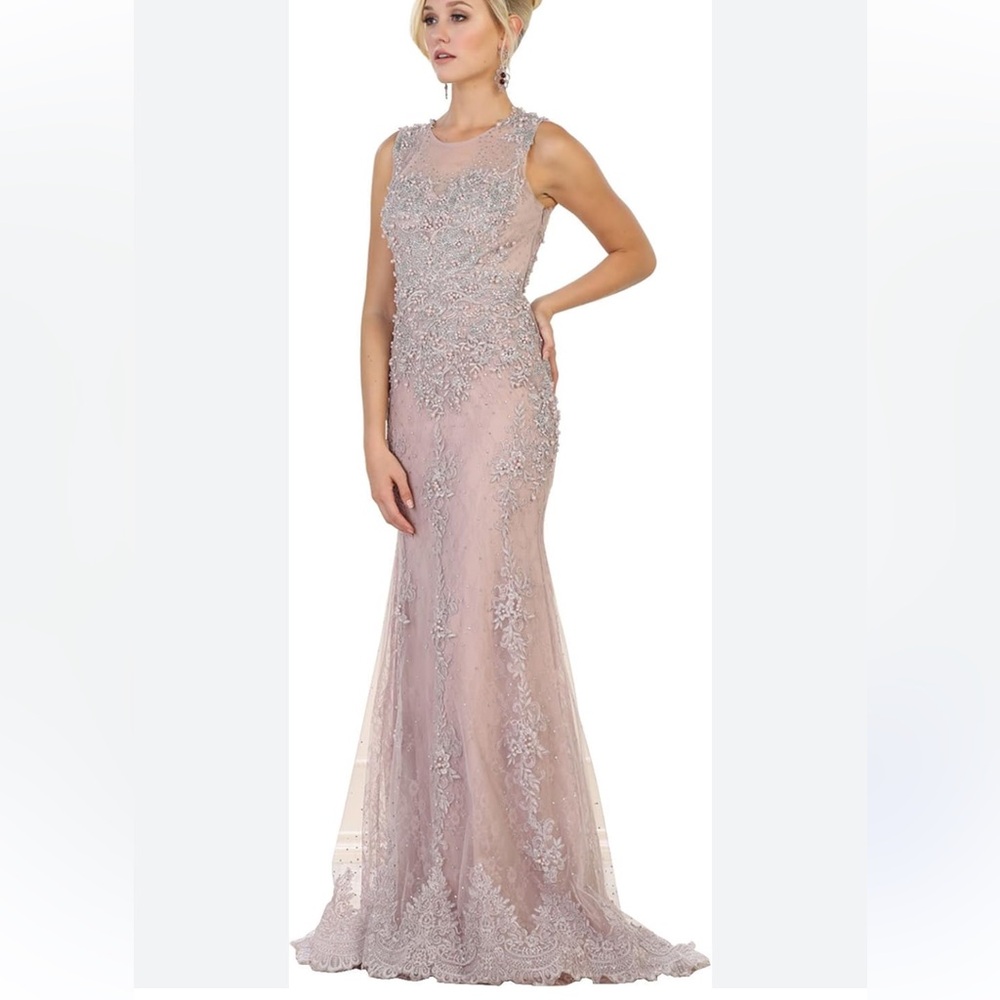Elegant Embellished Purple Prom gown